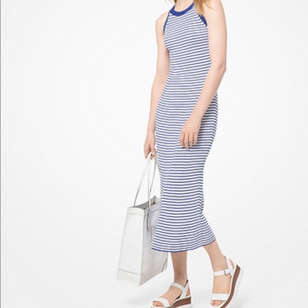 Michale Kors Blue and white striped dress